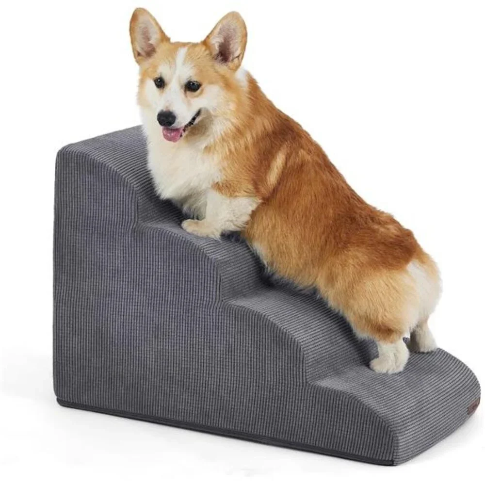 Dog Stairs for Small Dogs - Dog Ramp for High Beds and Couch with Certified Foam